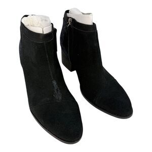 Women's Toms Loren Boots Black Suede Felt Ankle Size 9